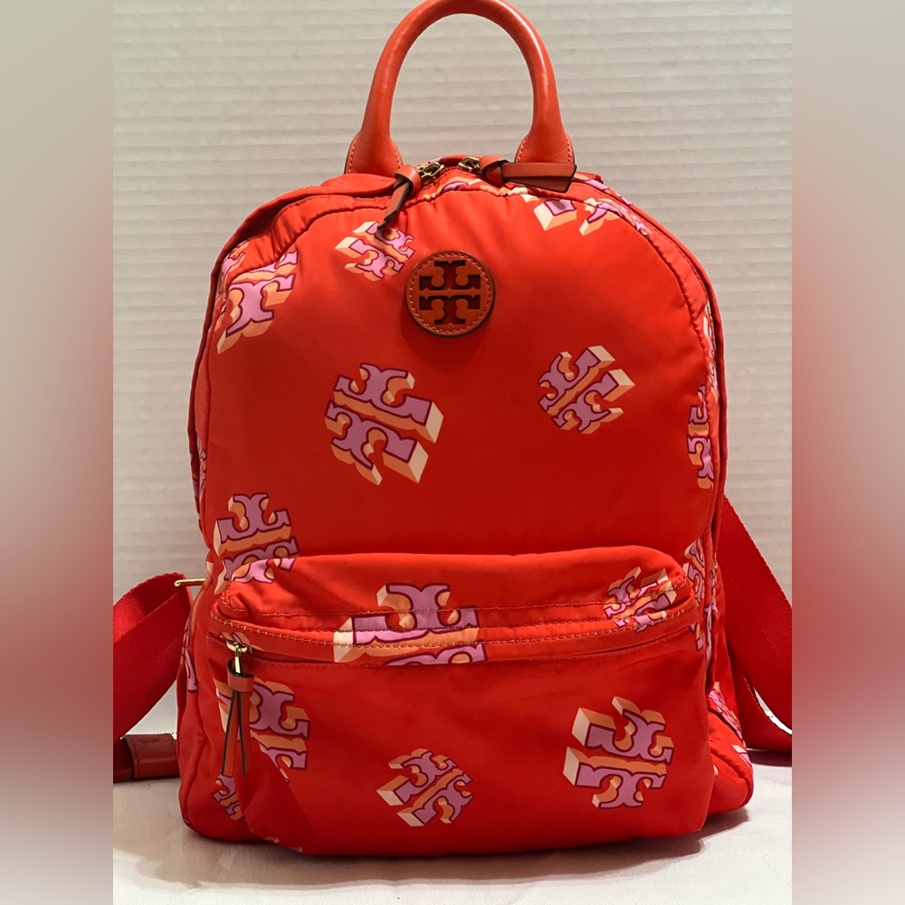 Tory Burch Ella Printed Logo Nylon Backpack